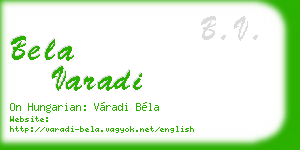 bela varadi business card
